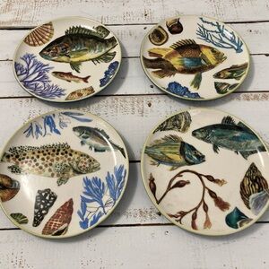 Set of 4 Williams-Sonoma Fish Plates